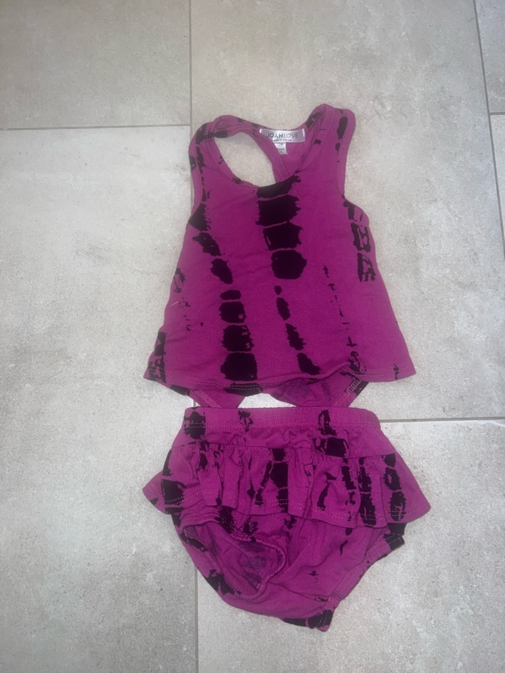 Joah Love Jodie Set 12M Purple Ruffle Tank & Bloomers Matching Outfit EUC - Picture 4 of 5